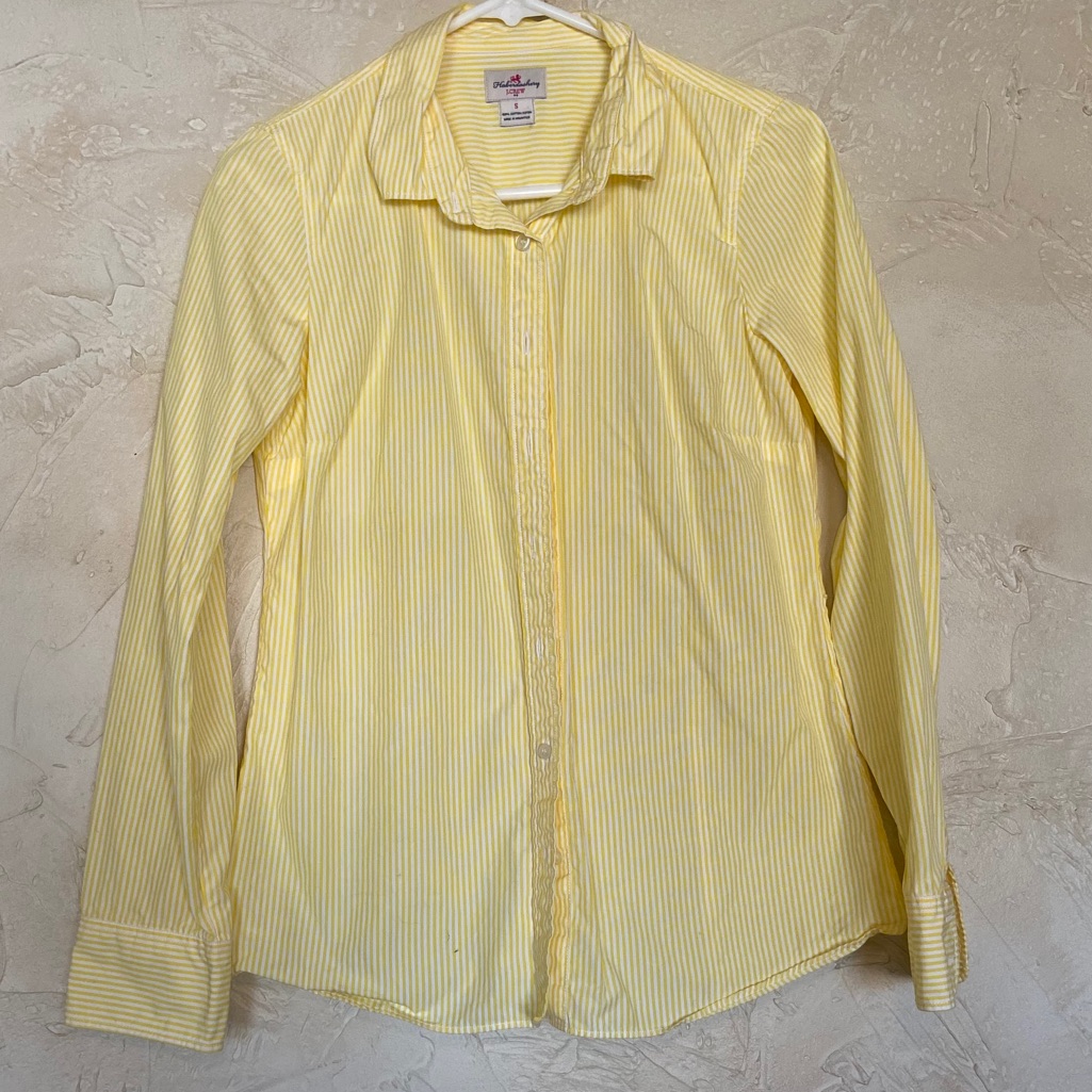 J Crew Yellow And White Button Down Shirt